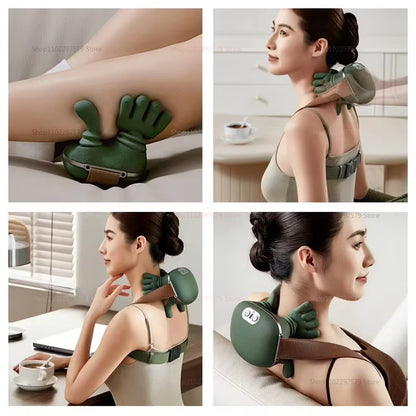 New Shoulder and Neck Massager, Neck Massager, Fully Automatic Charging Finger Press Hand Massager (Without Heating)