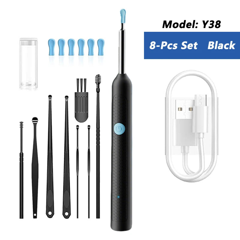 Smart Visual Ear Cleaner HD Ear Sticks Otoscope USB C Charging Endoscope Wax Removal Tool Earpick Mini Camera Health Care Set