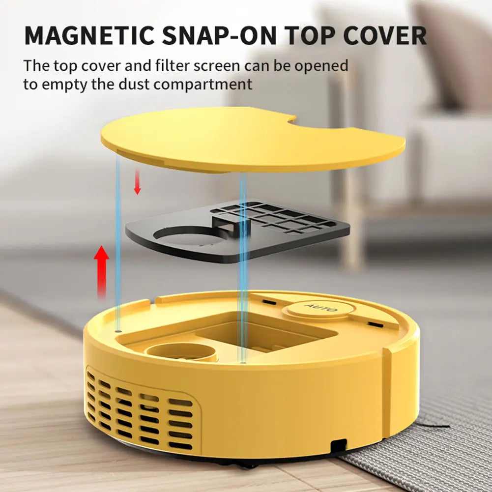Compact Cordless Rechargeable Vacuum and Mop, Quiet Household Floor Care Gadget, Wet Mopping Sweeper for Desktop & Floor Cleaning, Hair & Dust Particle Pickup