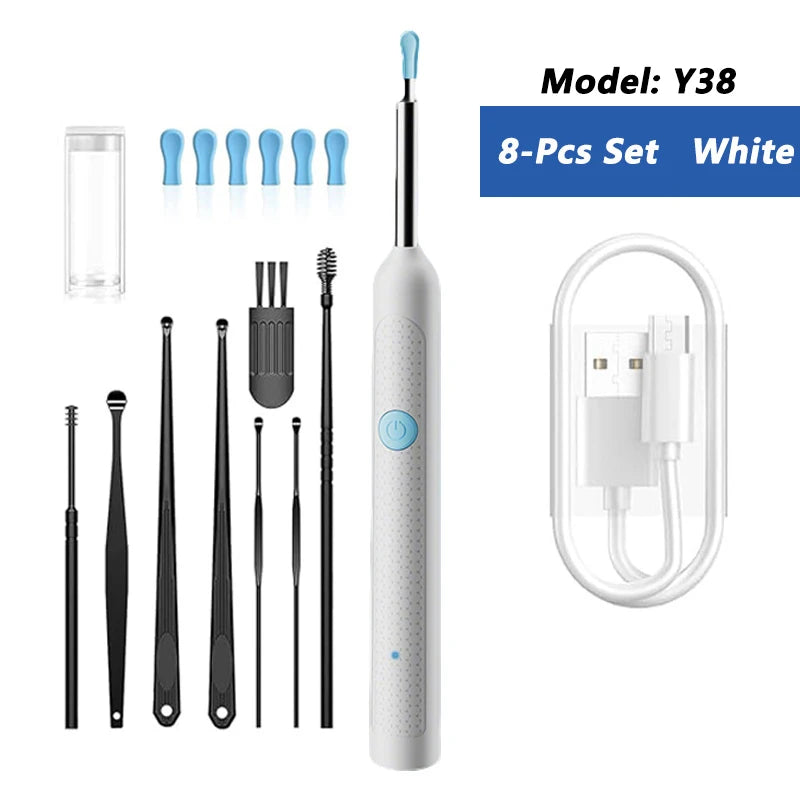 Smart Visual Ear Cleaner HD Ear Sticks Otoscope USB C Charging Endoscope Wax Removal Tool Earpick Mini Camera Health Care Set